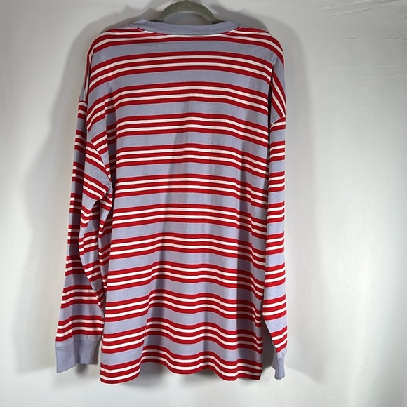 TNA Alpha Red Striped Relaxed Crew-Neck Long Sleeve Shirt Top NWT - Picture 7 of 8